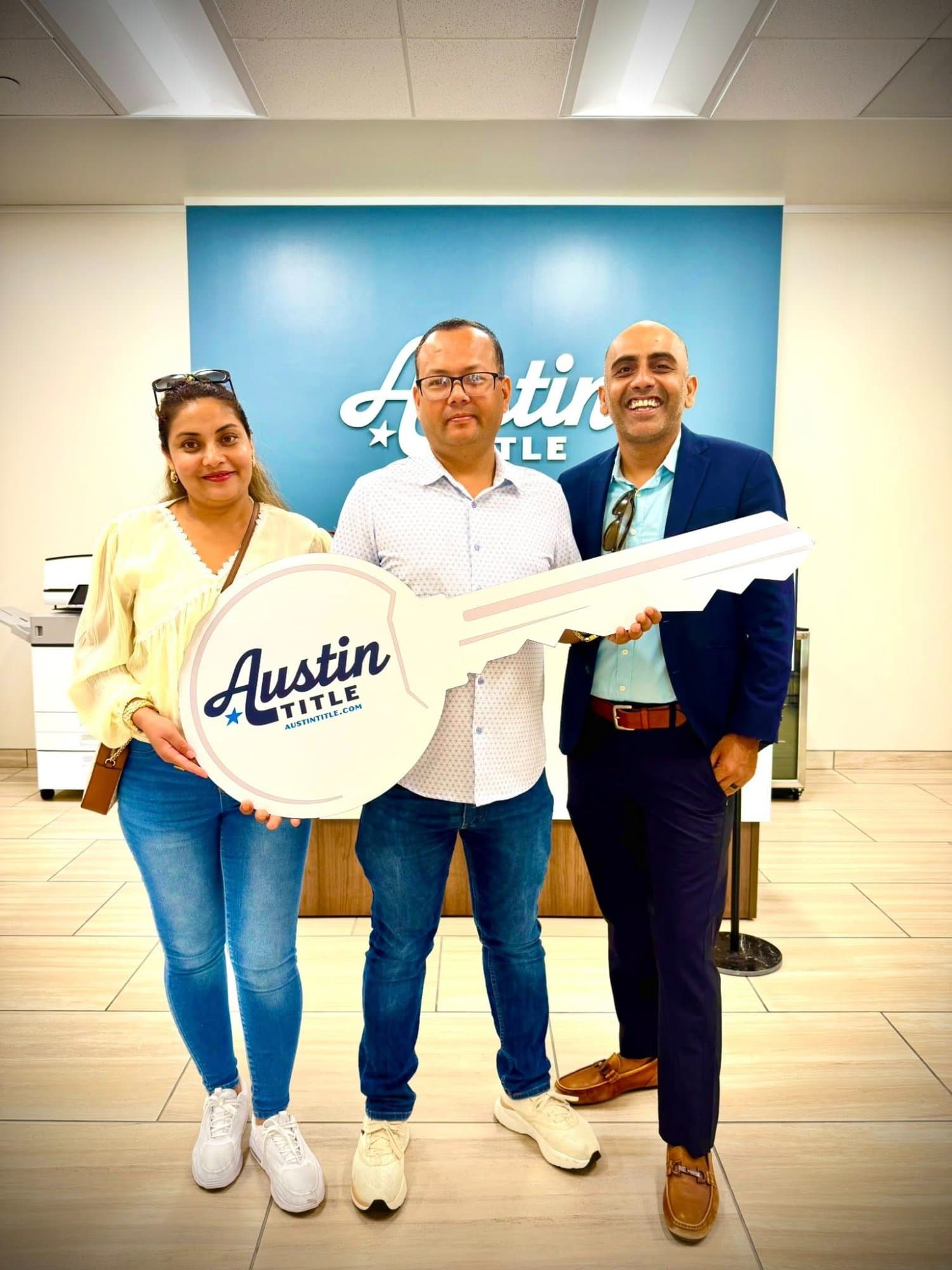 Happy clients at Austin Title closing